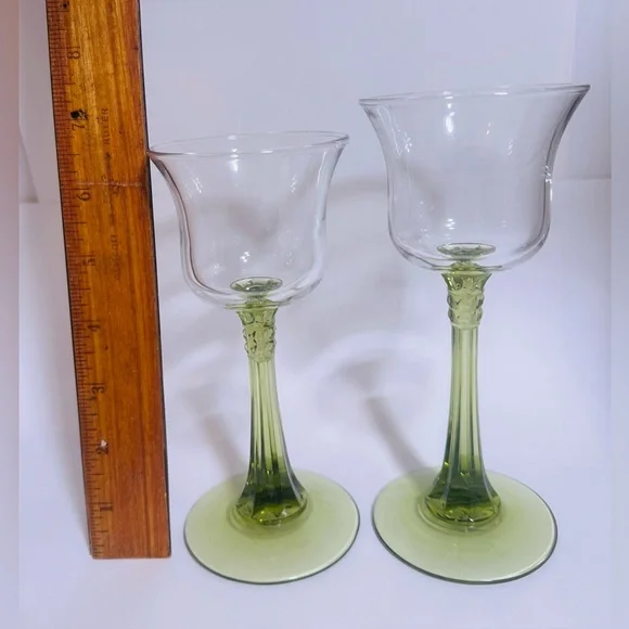 Partylite Radiant Glow Stemmed Votive Tealight Candleholder Set of 2 - Picture 2 of 7